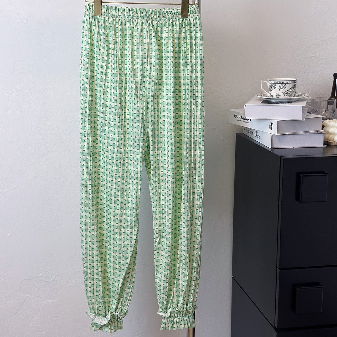 Wholesale Plaid Casual Wide-leg Women's Summer Pajama Pants High Waist Straight Loose Walking Pants